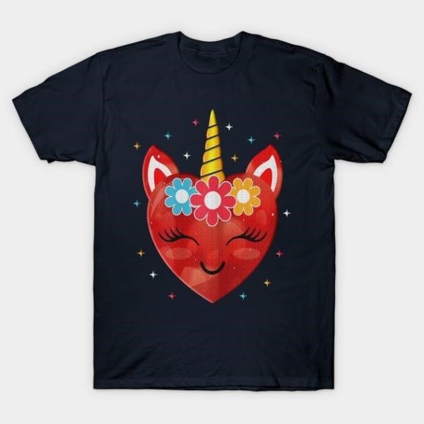 Unicorn heart Valentine’s Day T-Shirt