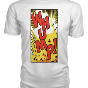 Vintage comic book pop art sound effect “WHUMP!” shirt