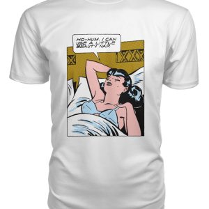 Vintage comic panel pop-art “beauty nap” shirt