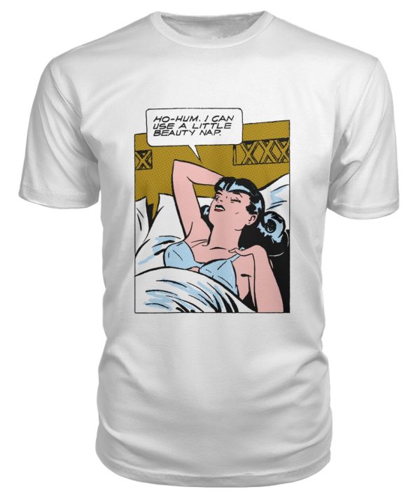 Vintage comic panel pop-art “beauty nap” shirt