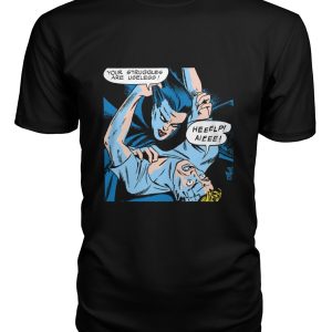 Vintage horror comic pop art design – female vampire attacks  your struggles are useless shirt