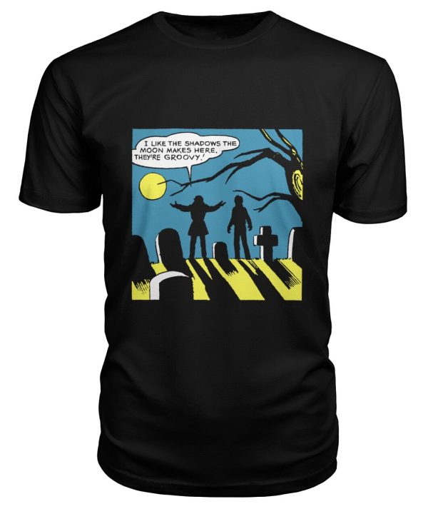 Vintage horror comic pop art design – graveyard groovy shadows t-shirt