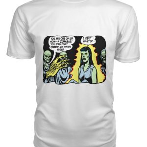 Vintage horror comic pop art design – zombies I obey master t-shirt