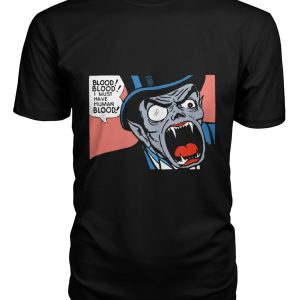 Vintage horror comic pop art vampire I must have human blood t-shirt