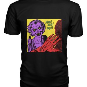 Vintage horror comic – woman with knife HEE HEE HEE! t-shirt