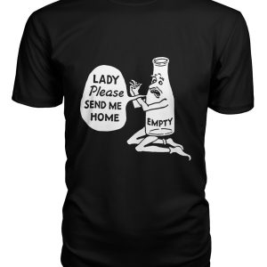 Vintage milk bottle illustration lady please send me home t-shirt