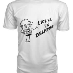 vintage advertising art lick me, I’m delicious shirt