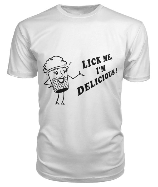 vintage advertising art lick me, I’m delicious shirt