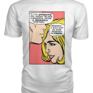 vintage comic pop-art research on kissing shirt