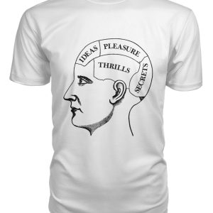 vintage illustration inside a head t-shirt