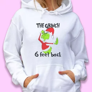 6 Feet Back Funny Grinch Thanksgiving Hoodie 2