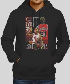 90s Vintage Basketball Dennis Rodman Hoodie 1