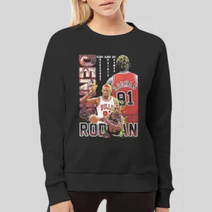 90s Vintage Basketball Dennis Rodman Hoodie 2