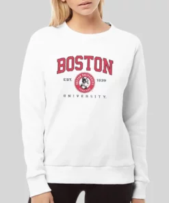 90s Vintage Boston University Hoodie 4