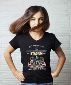 93nd Anniversary The Notre Dame Stadium 1930 2023 Here Come The Irish Signatures T Shirt 1