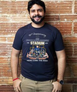 93nd Anniversary The Notre Dame Stadium 1930 2023 Here Come The Irish Signatures T Shirt 2