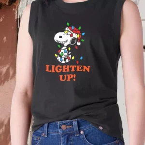 Aesthetic Tank Top Snoopy Christmas Lighten Up X Mas Gifts 4