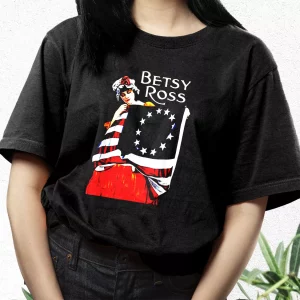 Betsy Ross American Flag 1776 Art Vetrerans Day T Shirt 3