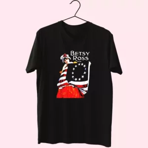 Betsy Ross American Flag 1776 Art Vetrerans Day T Shirt 4