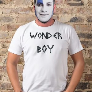 Black Wonderboy Font Logo t-shirt