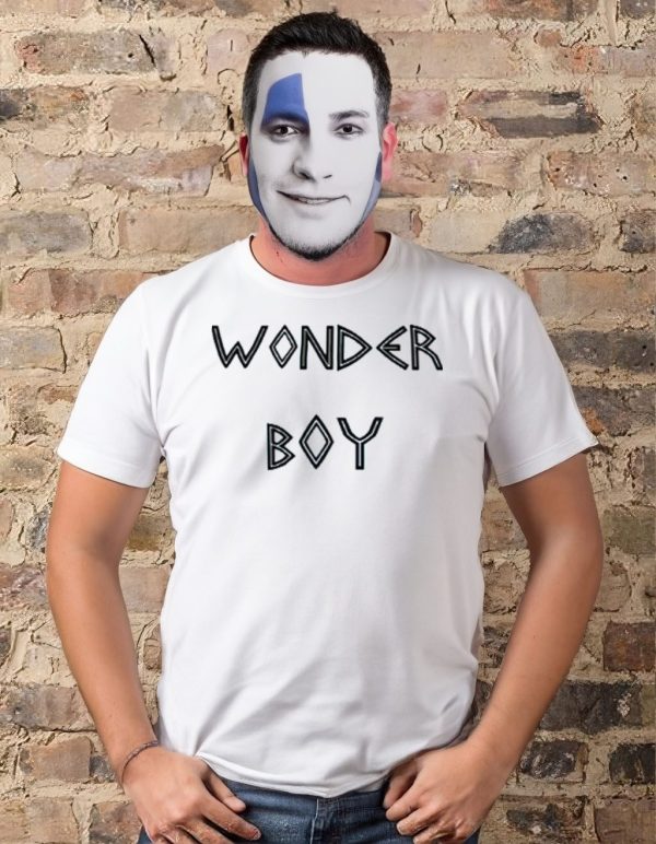 Black Wonderboy Font Logo t-shirt