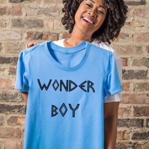 Black Wonderboy Font Logo t shirt 2