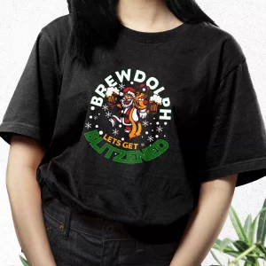 Brewdolph Lets Get Blitzened Christmas T Shirt Xmas Design 3