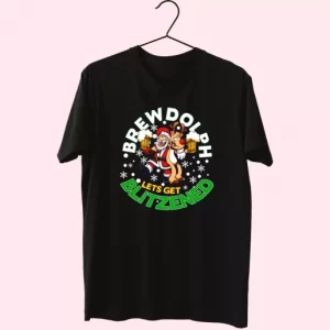 Brewdolph Lets Get Blitzened Christmas T Shirt Xmas Design 4