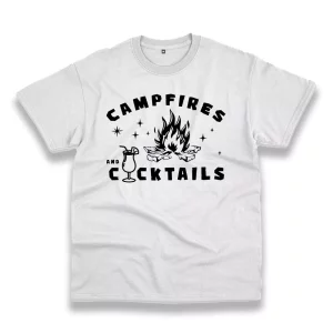 Campfire And Cocktails Thanksgiving Vintage T Shirt 1