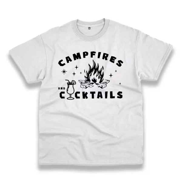 Campfire And Cocktails Thanksgiving Vintage T Shirt