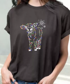Christmas Cow Light T Shirt Xmas Design 1 Christmas Cow Light T Shirt Xmas Design 2