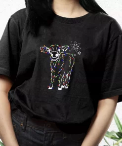 Christmas Cow Light T Shirt Xmas Design 2 Christmas Cow Light T Shirt Xmas Design 3