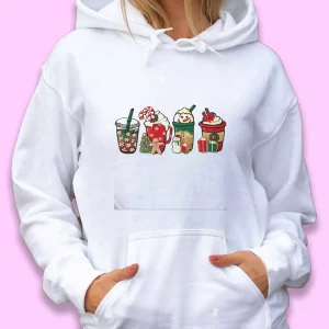 Christmas Snowman Latte Coffee Lover Ugly Christmas Hoodie