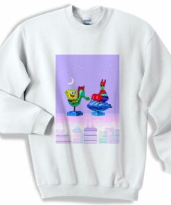 Cute Spongebob And Mr Crab Playing Sweatshirt 1
