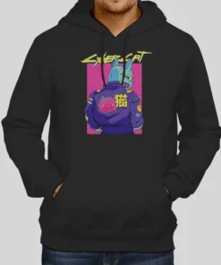 Cyberpunk Pun Cat Cyberkitty Hoodie 1