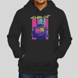 Cyberpunk Pun Cat Cyberkitty Hoodie