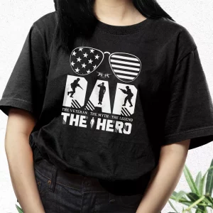 Dad The Veteran And My Hero Vetrerans Day T Shirt 3