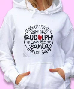 Dance Like Frosty Shine Like Rudolph Give Like Santa Ugly Christmas Hoodie 1 Dance Like Frosty Shine Like Rudolph Give Like Santa Ugly Christmas Hoodie 2