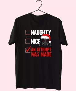 Darth Vader Naughty Or Nice Checklist T Shirt Xmas Design 1