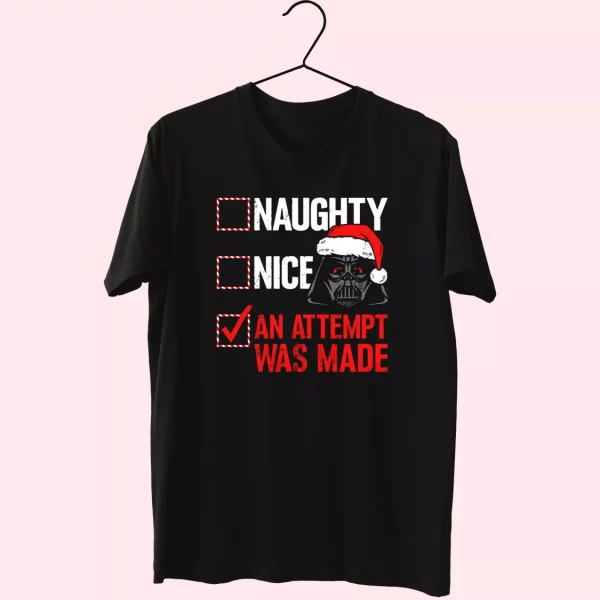 Darth Vader Naughty Or Nice Checklist T Shirt Xmas Design