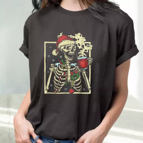Dead Inside Skeleton Christmas T Shirt Xmas Design