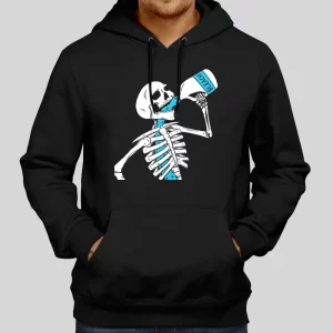 Disinfect Hand Drink Bleach Skeleton Hoodie