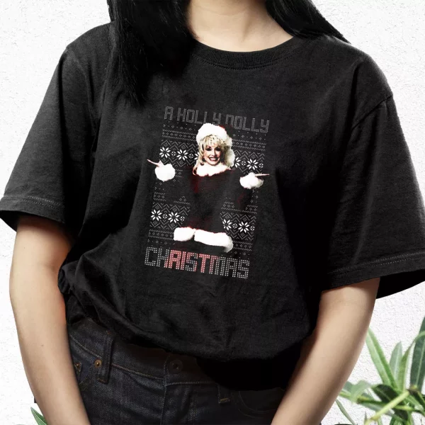 Dolly Parton Holly Dolly Christmas T Shirt Xmas Design