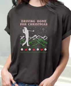Driving Home For Christmas Golf T Shirt Xmas Design 1 Driving Home For Christmas Golf T Shirt Xmas Design 2