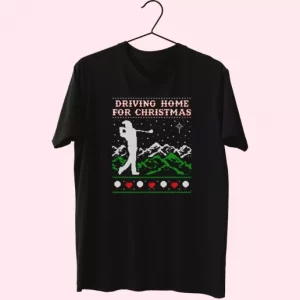 Driving Home For Christmas Golf T Shirt Xmas Design 4