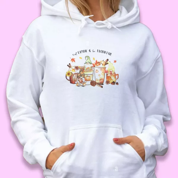 Eat Drink and be Thankful Gnomes Thanksgiving Hoodie