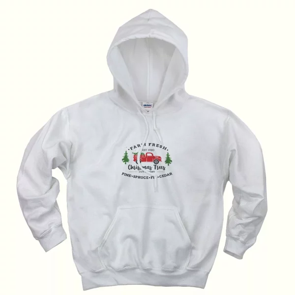 Farm Fresh Christmas Trees Truck Ugly Christmas Hoodie