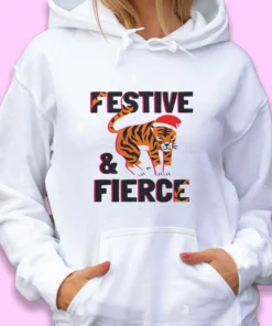 Festive And Fierce Ugly Christmas Hoodie 1 Festive And Fierce Ugly Christmas Hoodie 2