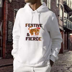 Festive And Fierce Ugly Christmas Hoodie 3