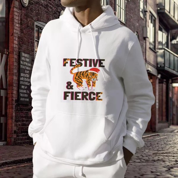 Festive And Fierce Ugly Christmas Hoodie